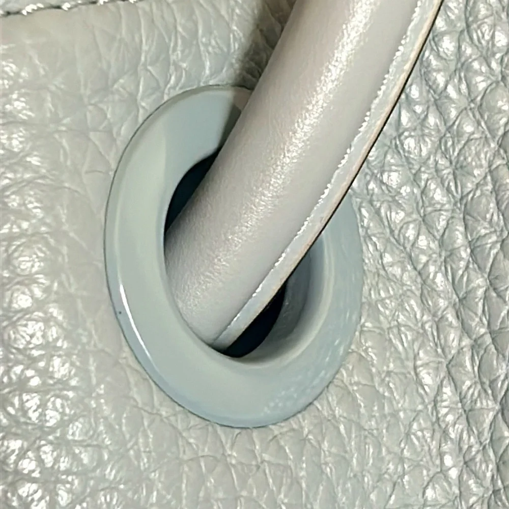 Michael Kors Large Pebbled Leather Dalia Dusty Blue Tote Shoulder Bag - Picture 4 of 13